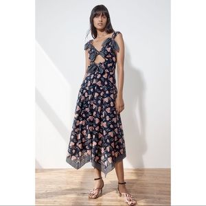 LA VIE ADELLE SCARF PRINT DRESS XS NWT